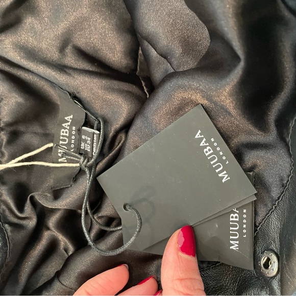 NWT Muubaa London leather mini dress. Convertible dress with removable straps. - Picture 5 of 9